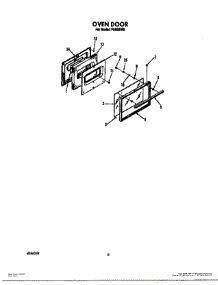 07 - Oven Door parts for Roper Range F6558W0 from AppliancePartsPros.com