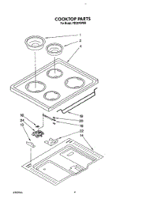 03 - Cooktop parts for Roper Range FES370VW0 from AppliancePartsPros.com