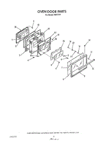06 - Oven Door parts for Roper Range N9457X4 from AppliancePartsPros.com