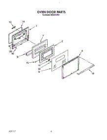 06 - Oven Door parts for Roper Range FES375VW1 from AppliancePartsPros.com