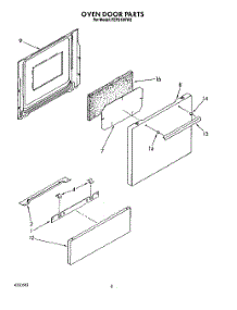05 - Oven Door parts for Roper Range FEP210VW2 from AppliancePartsPros.com