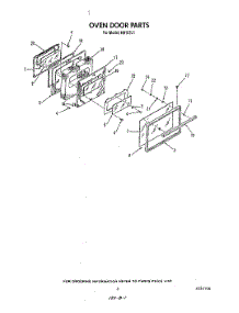 04 - Oven Door parts for Roper Range N9157L1 from AppliancePartsPros.com