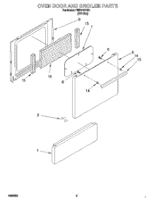 04 - Oven Door And Broiler parts for Roper Range FEP210VW5 from AppliancePartsPros.com