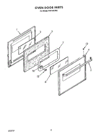 06 - Oven Door parts for Roper Range FEP340VW0 from AppliancePartsPros.com
