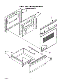 04 - Door And Drawer parts for Roper Range FES340YW0 from AppliancePartsPros.com