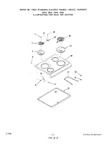 03 - Main Top parts for Roper Range 2224W0A from AppliancePartsPros.com