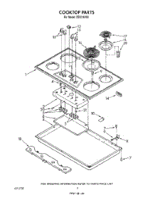 02 - Section parts for Roper Cooktop CEX310VX0 from AppliancePartsPros.com