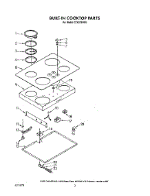 02 - Section parts for Roper Cooktop CEX375VW0 from AppliancePartsPros.com