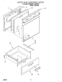 03 - Door And Drawer parts for Roper Range FES364BL1 from AppliancePartsPros.com