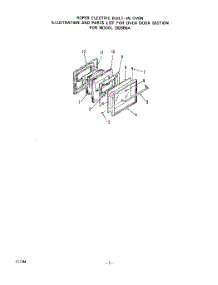 04 - Oven Door parts for Roper Range 2025B0A from AppliancePartsPros.com