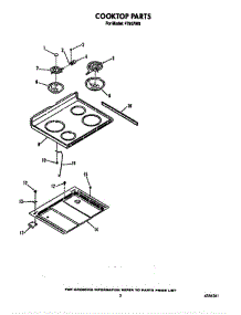 Cooktop parts for Roper Range F7907W0 from AppliancePartsPros.com
