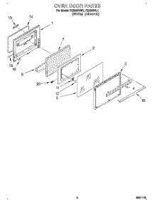 05 - Oven Door parts for Roper Range FES340VW1 from AppliancePartsPros.com