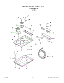 02 - Elec Counter Unit parts for Roper Cooktop C3157W0 from AppliancePartsPros.com