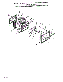 Oven Door parts for Roper Range D9757W0 from AppliancePartsPros.com