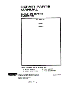 Cover Page parts for Roper Range 2035B1A from AppliancePartsPros.com