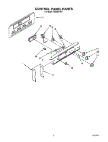 03 - Control Panel parts for Roper Range FEP350YW0 from AppliancePartsPros.com