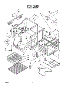 04 - Oven parts for Roper Range FEP350YW0 from AppliancePartsPros.com