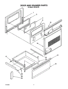 05 - Door And Drawer parts for Roper Range FEP350YW0 from AppliancePartsPros.com