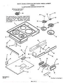 Main Top parts for Roper Range H9608W0 from AppliancePartsPros.com