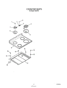 03 - Cook Top parts for Roper Range F5007W1 from AppliancePartsPros.com