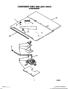03 - Component Shelf And Latch parts for Roper Oven BES450WB1 from AppliancePartsPros.com