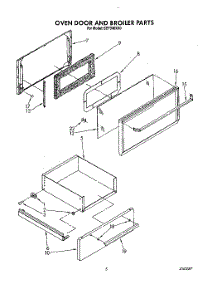 04 - Oven Door And Broiler parts for Roper Range SEP340XX0 from AppliancePartsPros.com