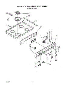 05 - Cooktop And Manifold parts for Roper Range SEP340XX0 from AppliancePartsPros.com