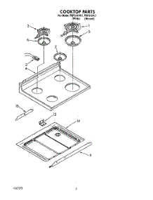 03 - Cooktop parts for Roper Range FEP310VW1 from AppliancePartsPros.com