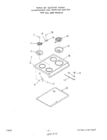 03 - Main Top parts for Roper Range 2244W1A from AppliancePartsPros.com