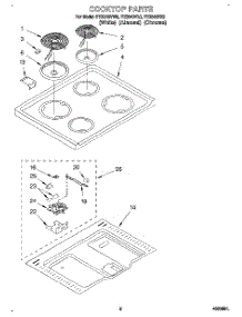 02 - Cooktop parts for Roper Range FES340VX0 from AppliancePartsPros.com