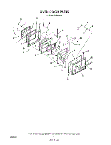 04 - Oven Door parts for Roper Oven B9908B0 from AppliancePartsPros.com