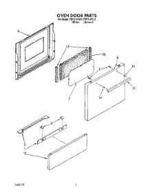 04 - Oven Door parts for Roper Range FEP210VW3 from AppliancePartsPros.com
