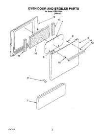 04 - Oven Door And Broiler parts for Roper Range FEP210VW4 from AppliancePartsPros.com
