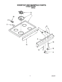 05 - Cooktop And Manifold parts for Roper Range FEP210VW4 from AppliancePartsPros.com