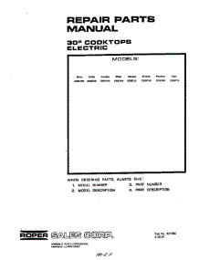 Cover Page parts for Roper Cooktop C3357W0 from AppliancePartsPros.com