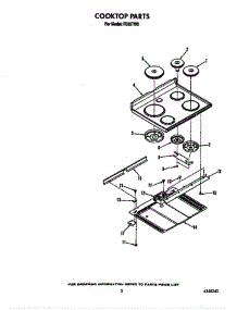Cooktop parts for Roper Range F5357W0 from AppliancePartsPros.com