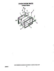 Oven Door parts for Roper Range F5357W0 from AppliancePartsPros.com