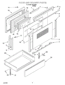 03 - Door And Drawer parts for Roper Range RDP34502 from AppliancePartsPros.com