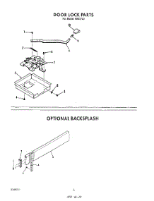04 - Door Lock , Backsplash parts for Roper Range N9357L0 from AppliancePartsPros.com