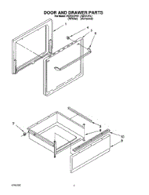 03 - Door And Drawer parts for Roper Range FEP310YW1 from AppliancePartsPros.com