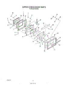 05 - Upper Oven Door parts for Roper Oven B9758B3 from AppliancePartsPros.com
