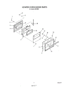 06 - Lower Oven Door parts for Roper Oven B9758B3 from AppliancePartsPros.com