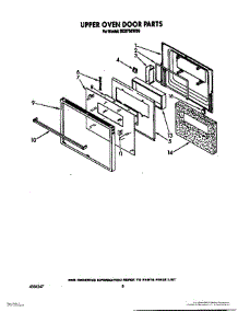 06 - Upper Oven Door parts for Roper Oven BES750WB0 from AppliancePartsPros.com
