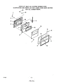 05 - Lower Oven Door parts for Roper Range 2075B2A from AppliancePartsPros.com