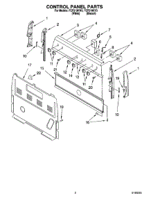02 - Control Panel Parts parts for Roper Range FEP310KW3 from AppliancePartsPros.com