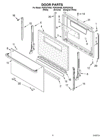 06 - Door, Optional parts for Roper Range FGP337KW0 from AppliancePartsPros.com