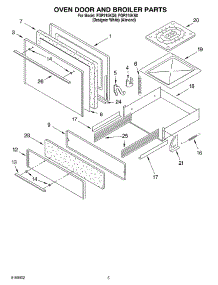 03 - Oven Door And Broiler parts for Roper Range FGP215KN0 from AppliancePartsPros.com