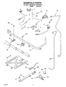 03 - Manifold parts for Roper Range FGP305KN0 from AppliancePartsPros.com