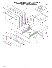 03 - Oven Door And Broiler parts for Roper Range FGP215EN5 from AppliancePartsPros.com