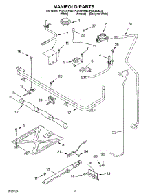 03 - Manifold parts for Roper Range FGP337KN0 from AppliancePartsPros.com